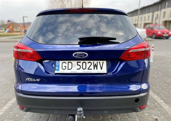 Ford Focus cena 39900 przebieg: 157000, rok produkcji 2016 z Gdańsk małe 154